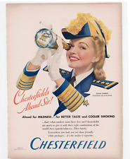 1941 Item:  Chesterfield Ahead Sir Cigarette Stanley Girl Of Month Print Ad picture
