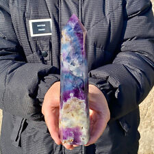 2.42LB Natural Fluorite Crystal Column Magic Wand Obelisk Point Earth Healing picture