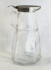 Antique Syrup Jar Pitcher Glass Hazel Atlas Dripcut Depression Glass Vtg HA picture