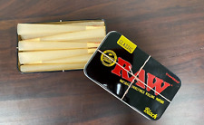 RAW CONES BLACK CLASSIC KING SIZE  15 COUNT CIGARETTE PAPERS~RAW STORAGE TIN picture