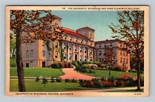 Madison WI, University Of Wisconsin Home Economics Building Linen c1945 Postcard picture