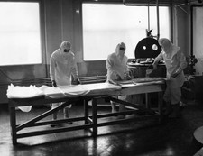 Technicians at Europe's newest most modern antibiotic plant on its- Old Photo picture