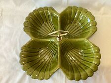 California Pottery Mid Century Modern Vintage Green Ceramic Tidbit/Relish Dish picture