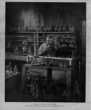 THOMAS EDISON CONDUCTING EXPERIMENTS IN HIS LABORATORY TEST TUBES BEAKER SCIENCE picture