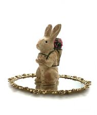 Rabbit with Basket Figurine Easter Bunny Walnut Ridge Collectible Vintage Decor picture