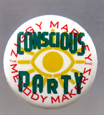 ZIGGY MARLEY & The MELODY MAKERS CONCIOUS PARTY pinback button REGGAE picture