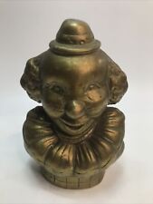 Brass Clown Piggy Bank Vintage  Creepy Heavy Coin Bank 1880’s picture
