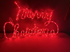 Merry Christmas Hard Plastic LED Rope Window Sign Working Condition 29”x16” picture