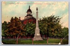 Court House & Confederate Monument Sherman Texas TX c1910 Postcard picture