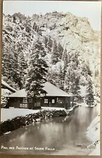 RPPC Colorado Springs Seven Falls Trout Pool Pavilion Real Photo Postcard c1940 picture