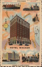 1947 Chicago,IL Hotel Wacker Teich Cook County Illinois Linen Postcard 2c stamp picture