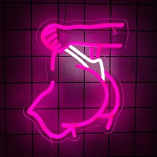 16"x14" Nuked Girl Lady Sex Back Bar LED Neon Sign With Dimmer USB Powered Light picture