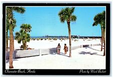1985 Clearwater Beach Florida FL, Sparkling White Sand Beach Vintage Postcard picture