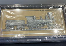 1856 Baldwin Tiger Locomotive Franklin Mint Sterling Silver Silhouette Framed picture