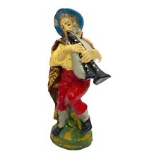 Vintage Paper Mache Composition Christmas Nativity Shepard Playing Instrument  picture