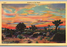 California Postcard Sunset on the Desert Posted 1950s Lone Pine Joshua Trees picture