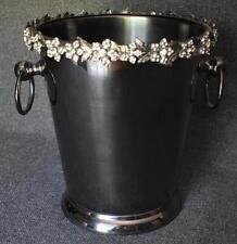FABULOUS NICOLE MILLER FLORAL RHINESTONE ENCRUSTED ANODIZED ALUMINUM ICE BUCKET picture