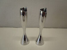 Pair Nambe 6301 Candle Holder Smith Celentano Spiral Candlestick 2005 Modern Vtg picture