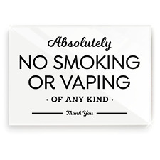 3.5x5 Inch Absolutely No Smoking Vaping of Any Kind Designer Sign ~ Ready to Mou picture