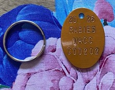 1 Official 2026 Rabies Vaccination Dog Tags Vet Tag Dogs Cats Aluminum Tag New picture