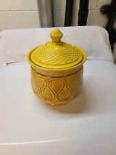 Vintage Yellow Gold Cookie Jar with Lid picture