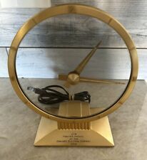 Vintage 1950's Jefferson Golden Hour Electric Mystery Clock Works Engraved picture