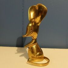 Vintage Solid Brass Mouse Big Ears Paperweight Sculpture Figurine Made In INDIA picture