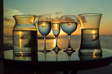 2017 16X20  PHOTO GLASS & PITCHERS SUNSET BEACH MARCO ISLAND TIGERTAIL BEACH FL. picture