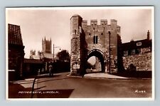 RPPC Lincoln United Kingdom, Potter Gate, Vintage Postcard picture