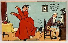Vintage Postcard Born On Tuesday Full Of Grace Postmarked Bismarck 1907 picture