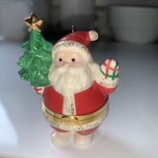 Lenox Christmas Ornament Santa Claus W/Tree Hinged 2002 picture