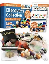 144pc Rock Collection Science Kit for Kids w/Gemstones & Fossils | picture