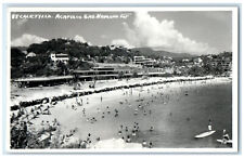 c1920's Caletilla Acapulco Guerrero Mexico Bathing Scene RPPC Photo Postcard picture