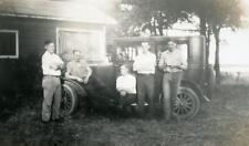 PP125 Vtg Photo MEN HANGING OUT BY CAR, CIGARETTE, LAKE GEORGE NY c 1927 picture