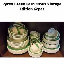Vintage Cup Tea Pyrex Set First Green Fern 1950s Edition Original NOS Saucer     picture