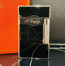 S.T. DUPONT Lighter Gas Style Black Lgine 2 Box Working France Dupond picture
