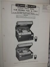 SF  60's V-M Voice of Music Technical Service Manual MODELS 728-1 & 729-1  BIS picture