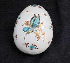 Vintage Large Limoges France Hand Painted Porcelain Egg Covered Box picture