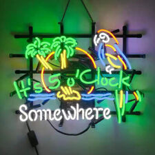 It's 5:00 Somewhere Glass Neon Sign Beer Bar Pub Wall Decor Artwork Gift 24x20 picture