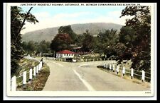Osterhout PA Junction Roosevelt Highway Tunkhannock Postcard Posted 1928   pc227 picture