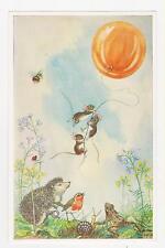 Medici Society Postcard,PK314,Balloon Goes Up,Mice,Marmot,Lady Bug,Frog,M.Brett picture