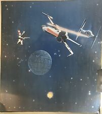   Huge Star Wars Movie Painting On Canvas Death Star X-Wing Starfighters 48x50in picture