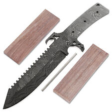 Damascus Knife Making Kit - Alien Hunter - (9 Handle Options) - DIY Blade Kit picture