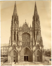 France, Rouen, Abbatiale Saint-Ouen, vintage albumen print vintage albumen print picture