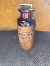 Vintage Amber Brown Medicine Bottle BLACK COHOSH-Park.Davis&Co Original Labels picture