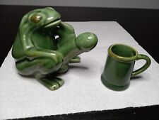 Vtg Ceramic Frog with large Penis and mug 
