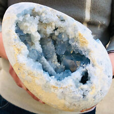 13.2LB Natural blue celestite geode quartz crystal mineral specimen healing picture