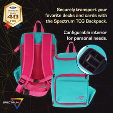 Teal BCW Spectrum TCG Backpack Holds 7–9 Deck Cases or Boxes + Playmat Strap picture