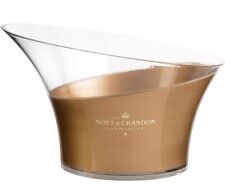 Moet & Chandon Champagne Ice Bucket Large Acrylic Clear & Brushed Gold NEW picture