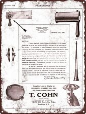1928 T Cohn Noise Makers Ratchet Horn Metal Sign 9x12